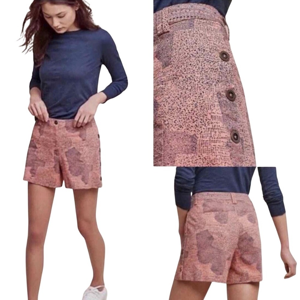 Anthropologie Cartonnier Island Hopper Shorts size 4 Pink Navy Summer Casual